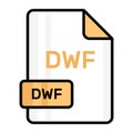 An amazing vector icon of DWF file, editable design Royalty Free Stock Photo