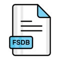 An amazing vector icon of FSDB file, editable design Royalty Free Stock Photo