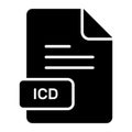 An amazing vector icon of ICD file, editable design