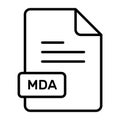 An amazing vector icon of MDA file, editable design