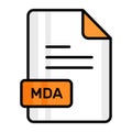 An amazing vector icon of MDA file, editable design