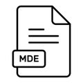 An amazing vector icon of MDE file, editable design Royalty Free Stock Photo