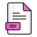 An amazing vector icon of SDI file, editable design