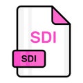 An amazing vector icon of SDI file, editable design