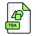 An amazing vector icon of TGA file, editable design