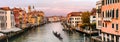 Amazing Venice. Grand canal over sunset Royalty Free Stock Photo