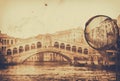 Amazing Venice,Rialto bridge - artwork in painting style Royalty Free Stock Photo