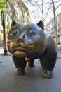 Amazing vertical shot of a big cat sculpture in Barcelona, Spain