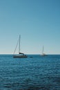 Amazing view of the Adriatic sea and a boats near Lokrum island. Travel destination in Croatia Royalty Free Stock Photo