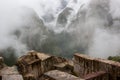 Amazing view of the Andes from Machu Picchu ruins. Royalty Free Stock Photo