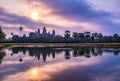 Amazing view of Angkor Wat temple at sunrise. The temple complex Royalty Free Stock Photo