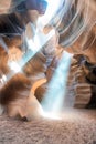 Amazing view of Antelope Canyon. It is a slot canyon in the American Southwest, on Navajo land east of Page, Arizona Royalty Free Stock Photo