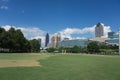 Amazing view of Atlanta downtown sky scrapper from Centennial olympic park in Atlanta, GA Royalty Free Stock Photo