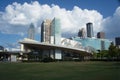 Amazing view of Atlanta downtown sky scrapper from Centennial olympic park in Atlanta, GA Royalty Free Stock Photo