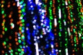 Background of green, blue and orange glitter lights. Defocused Royalty Free Stock Photo