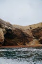 Amazing view of Ballestas islands, a national reserve in Pisco Bay, PAracas, , Peru. where you can see many birds, sea lions