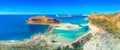 Amazing view of Balos Lagoon with magical turquoise waters, Chania, Crete.