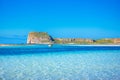 Amazing view of Balos Lagoon with magical turquoise waters, lagoons, tropical beaches