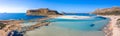 Amazing view of Balos Lagoon with magical turquoise waters, Chania, Crete.