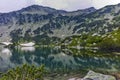Amazing view of Banderishki Chukar Peak and The Fish Lake, Pirin Mountain Royalty Free Stock Photo