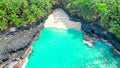 Aerial view from bateria beach at ilheu das rolas at Sao Tome,Africa