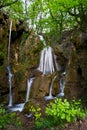 Amazing view Beautiful Bachkovo waterfalls cascade in Rhodopes Mountain, Plovdiv region, Bulgaria: 09 May 2021 Royalty Free Stock Photo