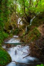 Amazing view Beautiful Bachkovo waterfalls cascade in Rhodopes Mountain, Plovdiv region, Bulgaria: 09 May 2021 Royalty Free Stock Photo