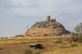 Amazing view at the Belmez medieval Castle, as it sits on top of a high limestone rocky outcrop, surround landscape