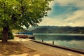 Amazing View On Bled Lake. Springtime or summertime in Slovenia.