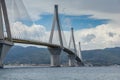 Amazing view of The cable bridge between Rio and Antirrio, Patra, Greece Royalty Free Stock Photo