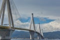 Amazing view of The cable bridge between Rio and Antirrio, Patra, Greece Royalty Free Stock Photo