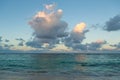 Amazing view of Caribbean beach with white sand and beautiful exotic palm trees, Dominican Republic, Caribbean Islands Royalty Free Stock Photo