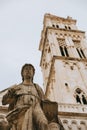 Amazing view of a cathedral in Trogir old town. Croatia. Travel destination in Croatia Royalty Free Stock Photo