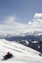 Amazing view of the Caucasus mountains in the ski resort Krasnaya Polyana Russia