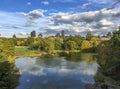 Amazing view of Central Park Lake in autumn, New York City Royalty Free Stock Photo
