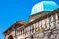 Amazing view of the church with a blue bath on the island of the Virgin on a reef in the Bay of Kotor Royalty Free Stock Photo