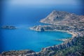 Amazing view from the Church of Saint Tsambika. Rhodes Royalty Free Stock Photo