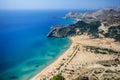 Amazing view from the Church of Saint Tsambika. Rhodes Royalty Free Stock Photo