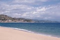 Amazing view of city , beach and sea. Blanes, Costa Brava, Catalonia, Spain Royalty Free Stock Photo