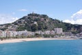 Amazing view of city , beach and sea. Blanes, Costa Brava, Catalonia, Spain Royalty Free Stock Photo
