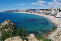 Amazing view of city , beach and sea. Blanes, Costa Brava, Catalonia, Spain Royalty Free Stock Photo