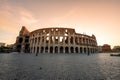 Amazing view of the Colosseum at sunrise Royalty Free Stock Photo