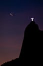 Amazing view of Corcovado Mountain at Night Royalty Free Stock Photo