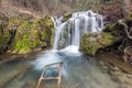 Amazing view of Deep forest Waterfall near village of Bachkovo, Bulgaria Royalty Free Stock Photo