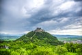 Old Deva citadel on the top of hill , Romania Royalty Free Stock Photo