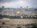 Amazing view of the Dome of the Rock and the city of Jerusalem Royalty Free Stock Photo