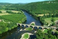 Amazing view on Dordogne river and green hills from high Royalty Free Stock Photo