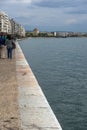 Amazing view of embankment of city of Thessaloniki, Central Macedonia, Greece Royalty Free Stock Photo