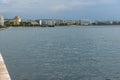 Amazing view of embankment of city of Thessaloniki, Central Macedonia, Greece Royalty Free Stock Photo