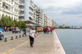 Amazing view of embankment of city of Thessaloniki, Central Macedonia, Greece Royalty Free Stock Photo